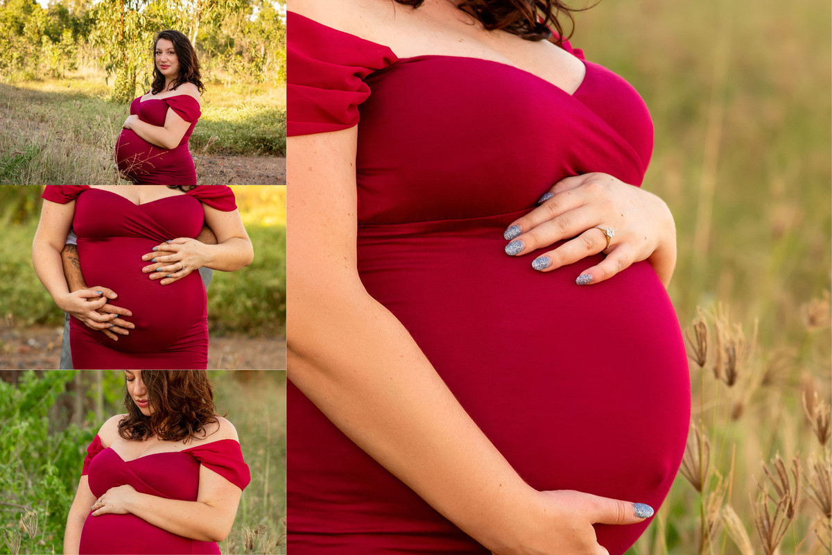 Red maternity dress Townsville photographer 
