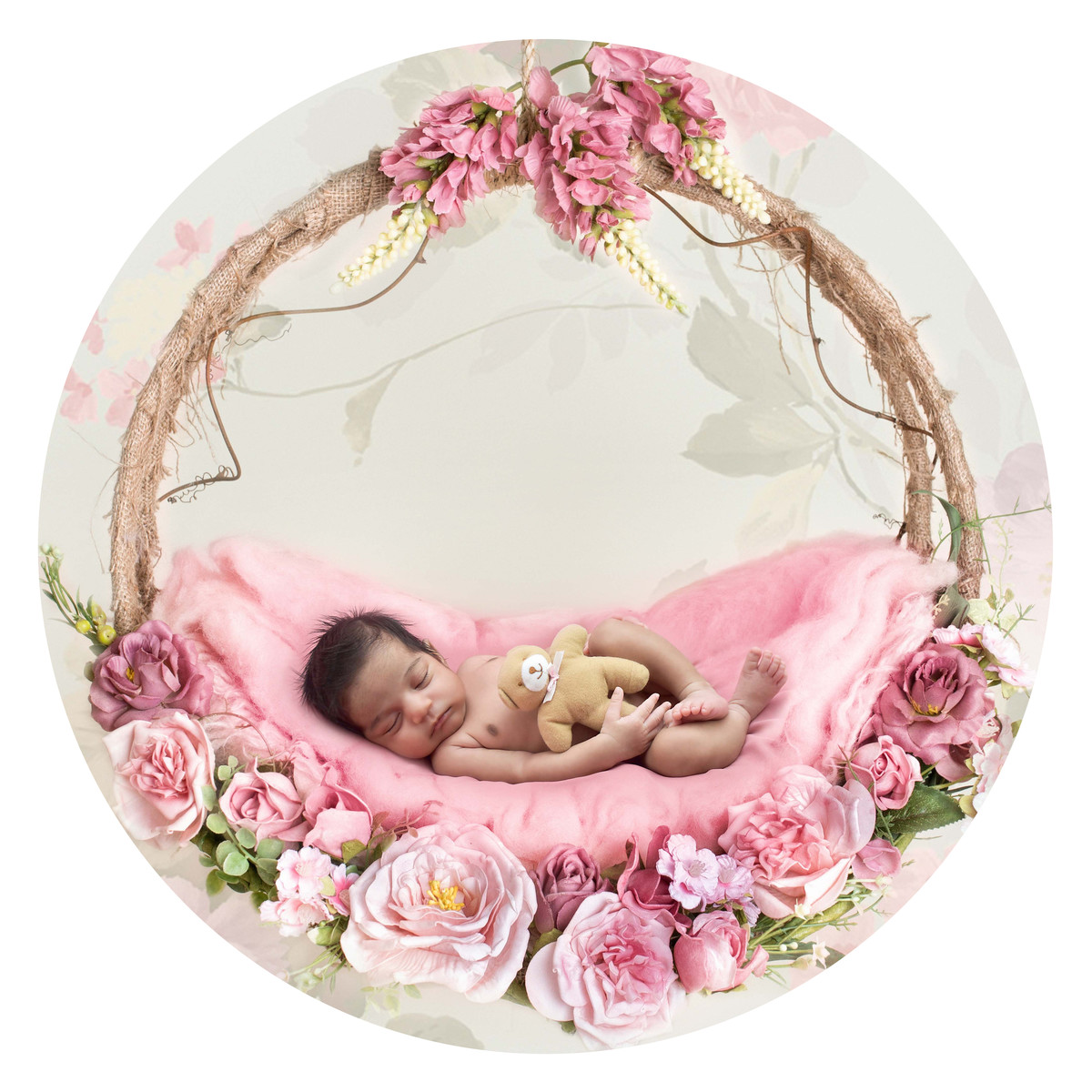 Newborn photography Townsville pink floral 